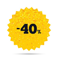 40 percent discount sign icon. Sale symbol.