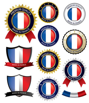 Made in France Seal, French Flag (Vector Art)