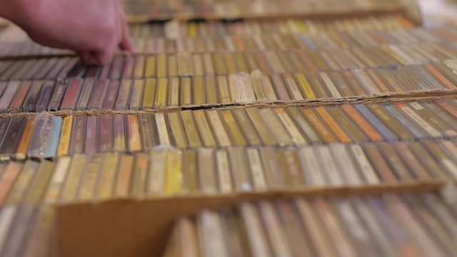 A collection of audio CDs