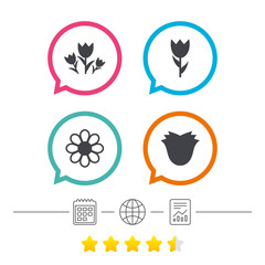 Flowers icons. Bouquet of roses symbol.