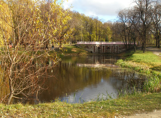 In the autumn park. This photo was taken in Lefortovo park in Moscow.