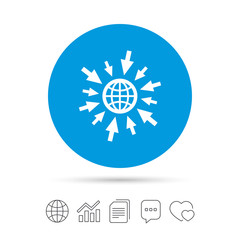 Go to Web icon. Globe with mouse cursors.