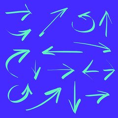 Vector set of hand drawn arrows.