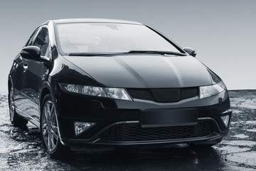 Fototapeta premium Modern black auto outside