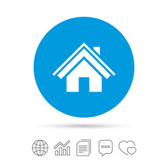 Home sign icon. Main page button. Navigation.