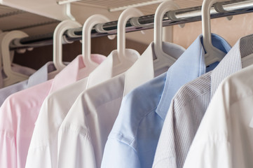 ironed shirts in the closet