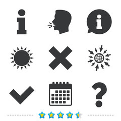 Information icons. Question FAQ symbol.