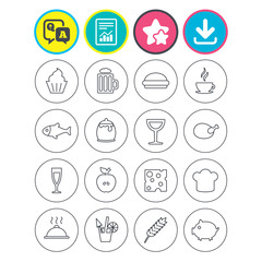 Food and Drinks icon. Beer, coffee and cocktail.