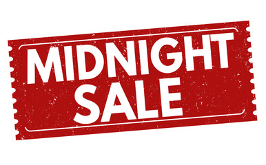 Midnight sale sign or stamp sign or stamp