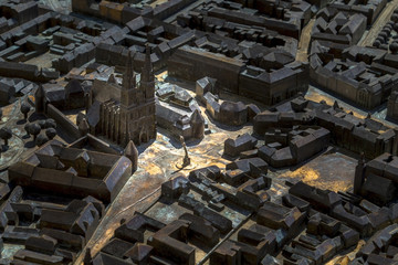 Model of Zagreb city made of bronze