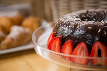 Bundt cake in coffee house