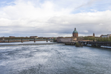 view on the church and Garonne river