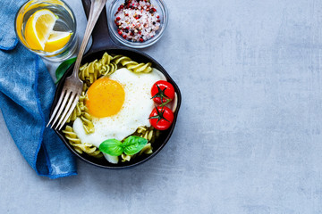 Italian pasta in pan