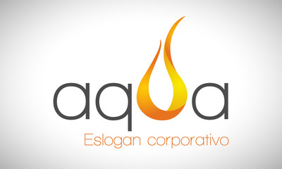 Agua y fuego - logo - obrazy, fototapety, plakaty