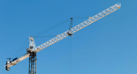 construction crane lifting building material