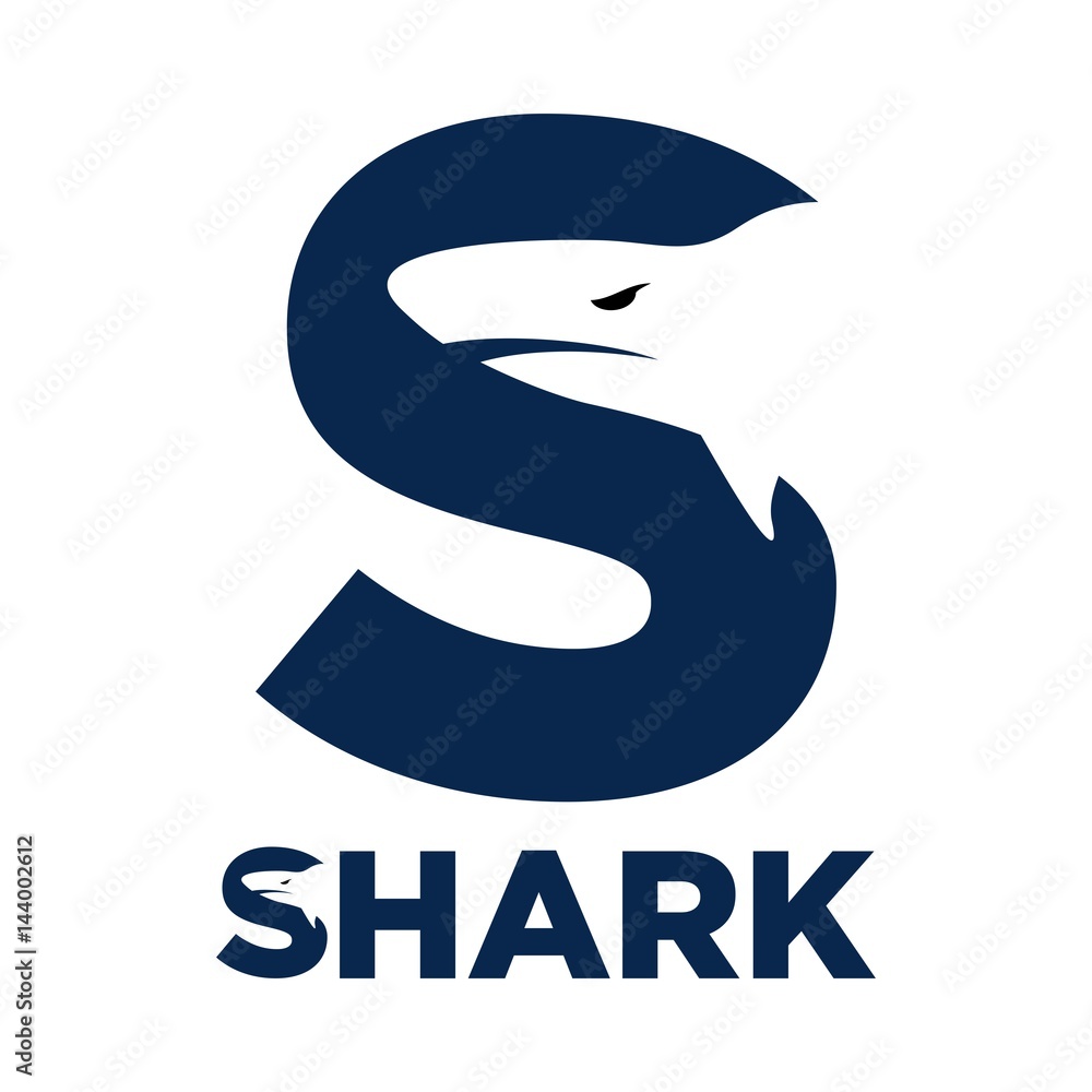 Wall mural shark logo vector.