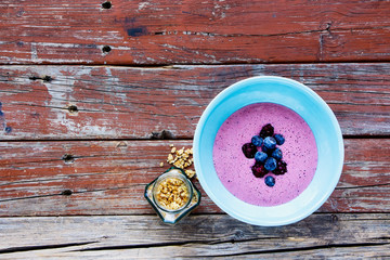 Bowl of berry smoothie