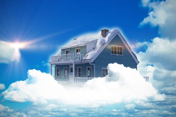 Composite image of 3d house