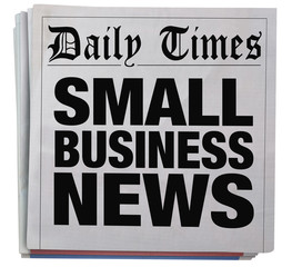 Small Business Newspaper Headline Report Spinning 3d Illustration