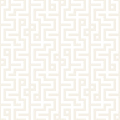 Maze Tangled Lines Contemporary Graphic. Abstract Geometric Background Design. Vector Seamless Pattern.