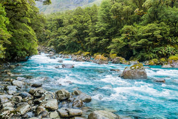 Mount Madeline from Tutoko Bridge, Tutoko River, Fiordland Natio