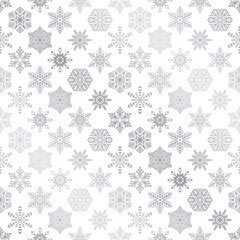 Seamless Silver Snowflakes Pattern