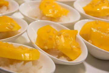 Sticky Rice with Mango close up
