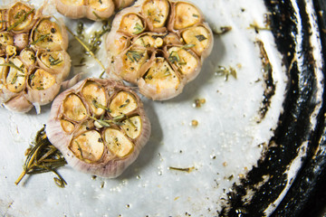  delicious garlic grilled food for background