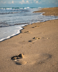 Fototapeta na wymiar Footsteps in the Sand