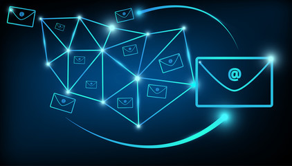 Abstract digital email marketing communications world