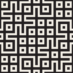 Geometric Ethnic Background with Symmetric Lines Lattice. Vector Abstract Seamless Pattern.