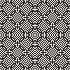 Vector Seamless Geometric Rounded Lines Pattern. Abstract Geometric Background Design