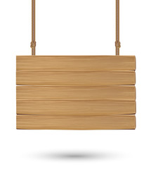 hanging wood board signs on a white background