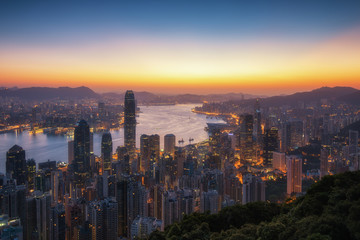 Fototapeta premium Victoria peak. Hong Kong skyline