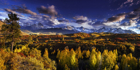 Autumn scene at the Dallas Divide in Colorado's San Juan Mountains