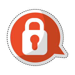 speech bubble with safe padlock isolated icon vector illustration design