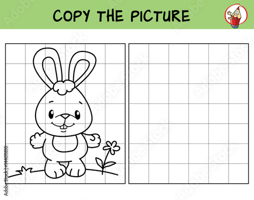 Funny Little Rabbit Copy The Picture Coloring Book Educational Game For Children
