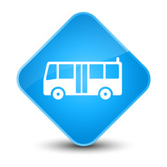 Bus icon elegant cyan blue diamond button