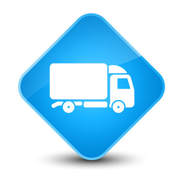 Truck Icon Elegant Cyan Blue Diamond Button