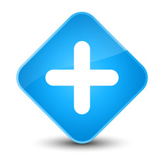 Obraz premium Plus icon elegant cyan blue diamond button