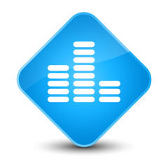 Equalizer icon elegant cyan blue diamond button