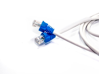 Network internet cable isolated on white background