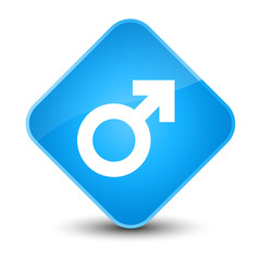 Male sign icon elegant cyan blue diamond button