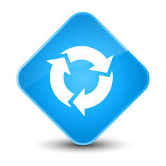 Refresh icon elegant cyan blue diamond button