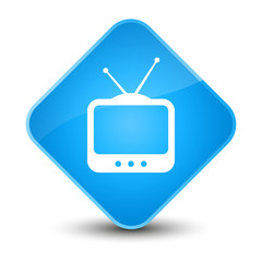 TV  icon elegant cyan blue diamond button