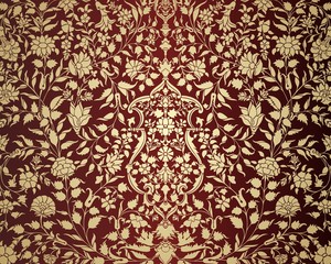 wedding card design, paisley floral pattern , India