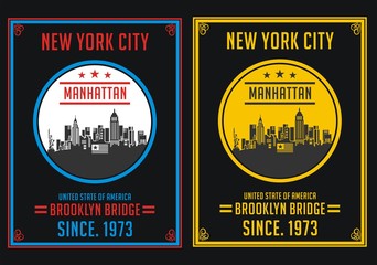 Retro New York City, Poster, T Shirt, Vector