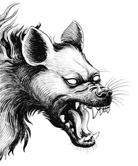 Scary hyena - obrazy, fototapety, plakaty