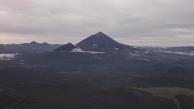 Kronotsky Nature Reserve on Kamchatka Peninsula. View from the helicopter stock footage video