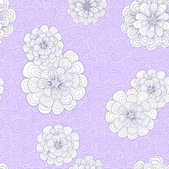 Abstract background with flowers and simple color combination. Patterns are drawn by hand. Japones doodle style. Place the pattern on your canvas and multiply.